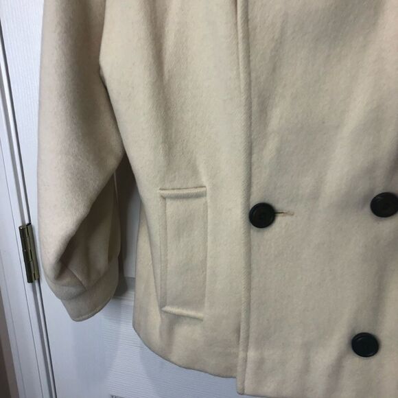 Vintage Dilards Country Pacer cream waist length pea coat, size 14/16 - Picture 10 of 15